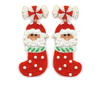 Beaded Christmas Earrings