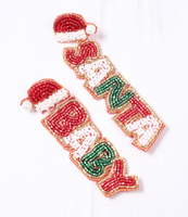 Beaded Christmas Earrings