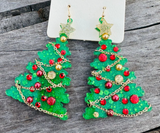 Christmas Tree Dangle Earrings